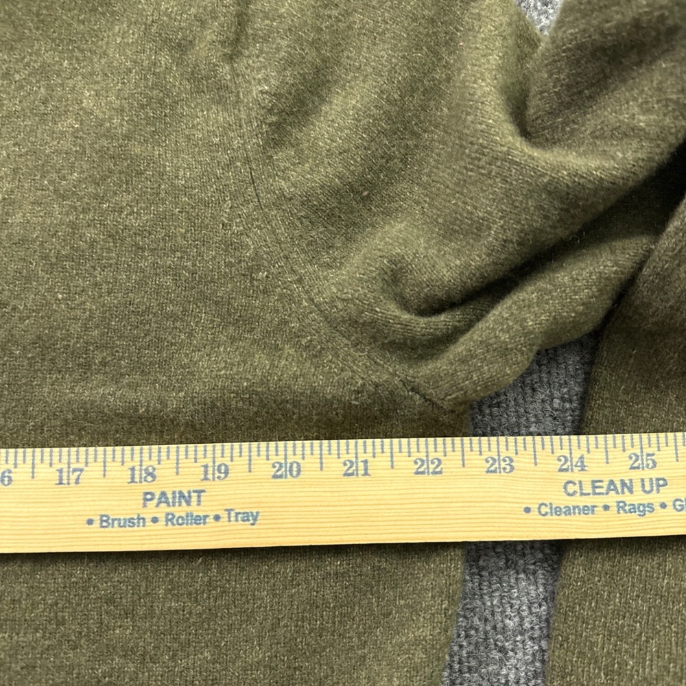 Banana Republic Quarter Zip Sweater Mens XL Olive Green Lambswool Cashmere Knit - Picture 7 of 9